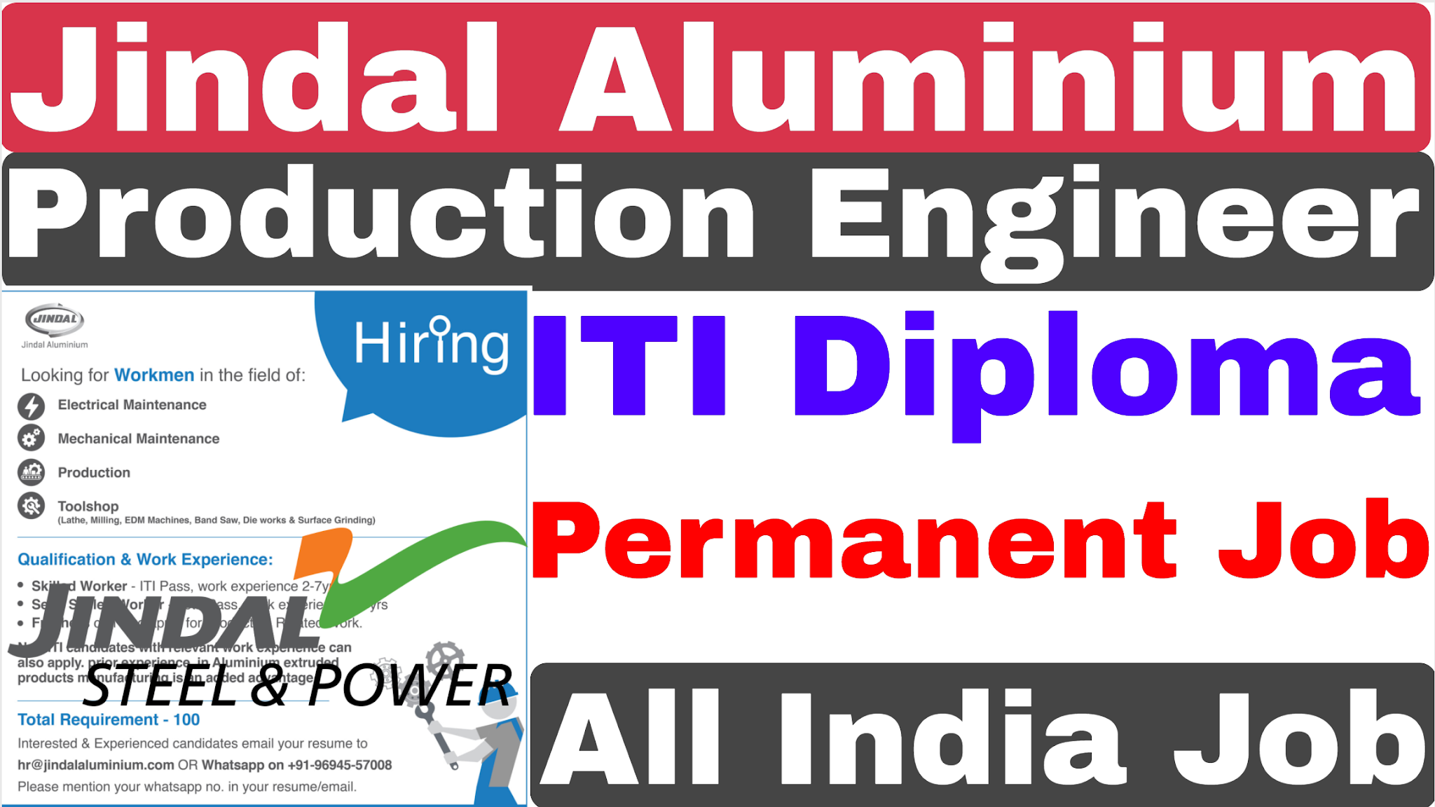 Jindal Aluminum Recruitment 2021 Iti Diploma Jindal Steel Recruitment 2021 Technical Department