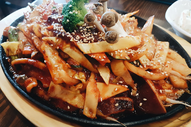 Spicy Stir Fried Squid (Ojingeo Bokkeum 오징어볶음) Mii Sushi & BBQ, Canmore