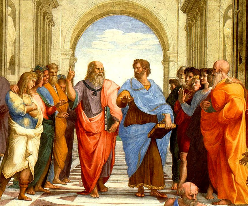 Resultado de imagen de escuela de atenas platon y aristoteles