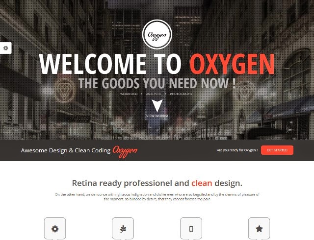 Oxygen One Page Parallax Joomla Template