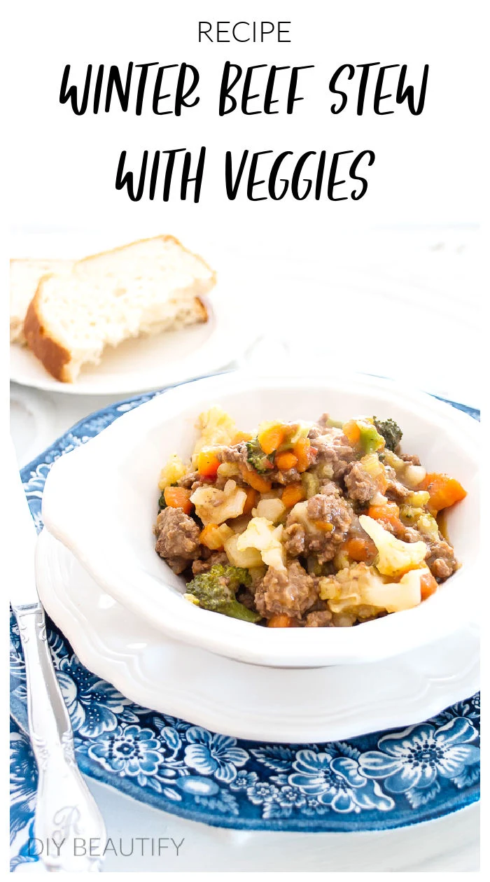 ground beef winter stew with veggies