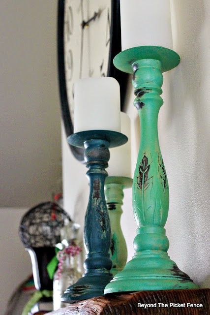 thrift store candlesticks, paint, repurposed, upcycled, fusion mineral paint, https://goo.gl/uUYJOw