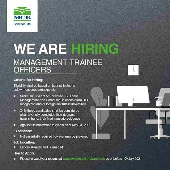 Management Trainee Officer Jobs June 2021