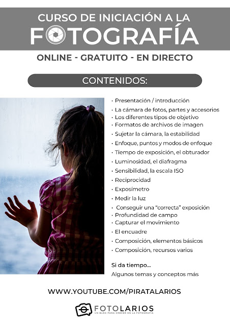 Curso online de iniciación a la Fotografía - CONTENIDOS