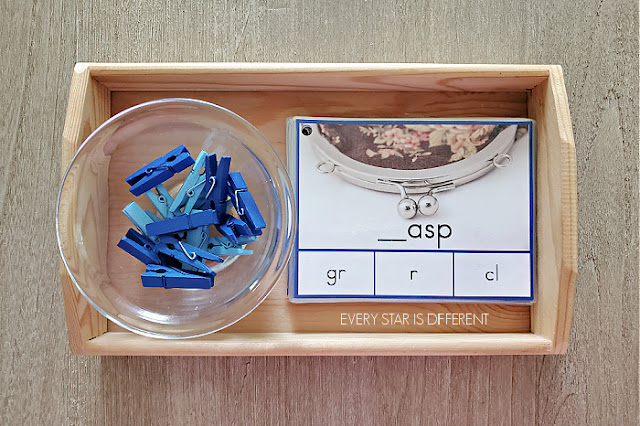 Blue Series First Letter Sounds and Blends Clip Cards