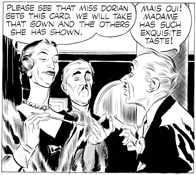 an Alex Raymond story panel with rich snobs