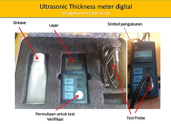 cara mengukur ketebalan dengan thickness meter ultrasonic