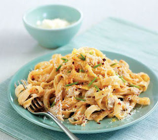 Tagliatelle with crab sauce