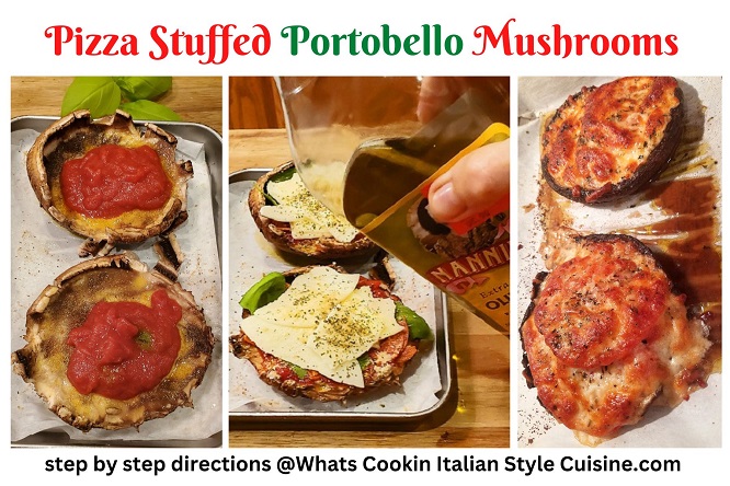 mushroom stuffed pizza pepperoni portobello