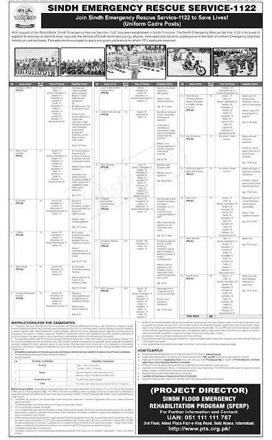 Rescue 1122 Sindh Jobs 2023 | www.pts.org.pk