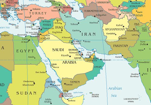 Southwest Asia Map. Southwest Asia Political Map