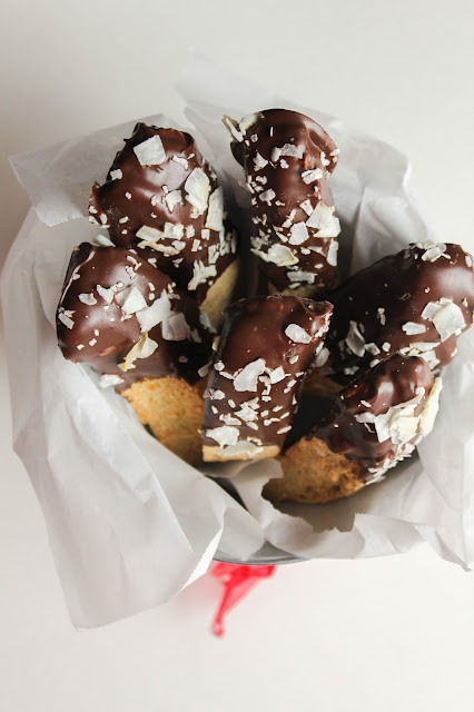 Chocolate Dipped Coconut Biscotti | The Chef Next Door #McCafeAtHome