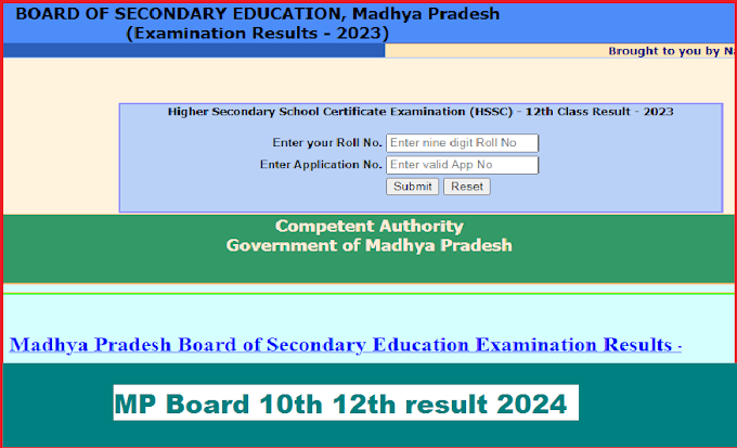 Mpresults.nic.in 2024 10th 12th Result name wise link(Out) HSC HSSC Result