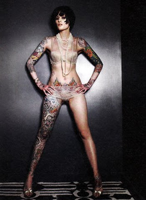 exspresi girl style full body tattoo