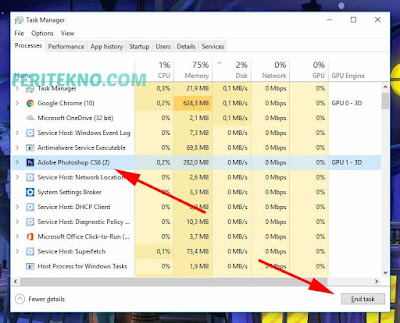 Mengatasi Photoshop Not Responding di PC atau Laptop Mengatasi Photoshop Not Responding di Windows 7, 8 dan 10