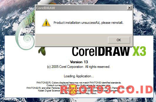 CorelDraw : Product installation unsuccessful please reinstal