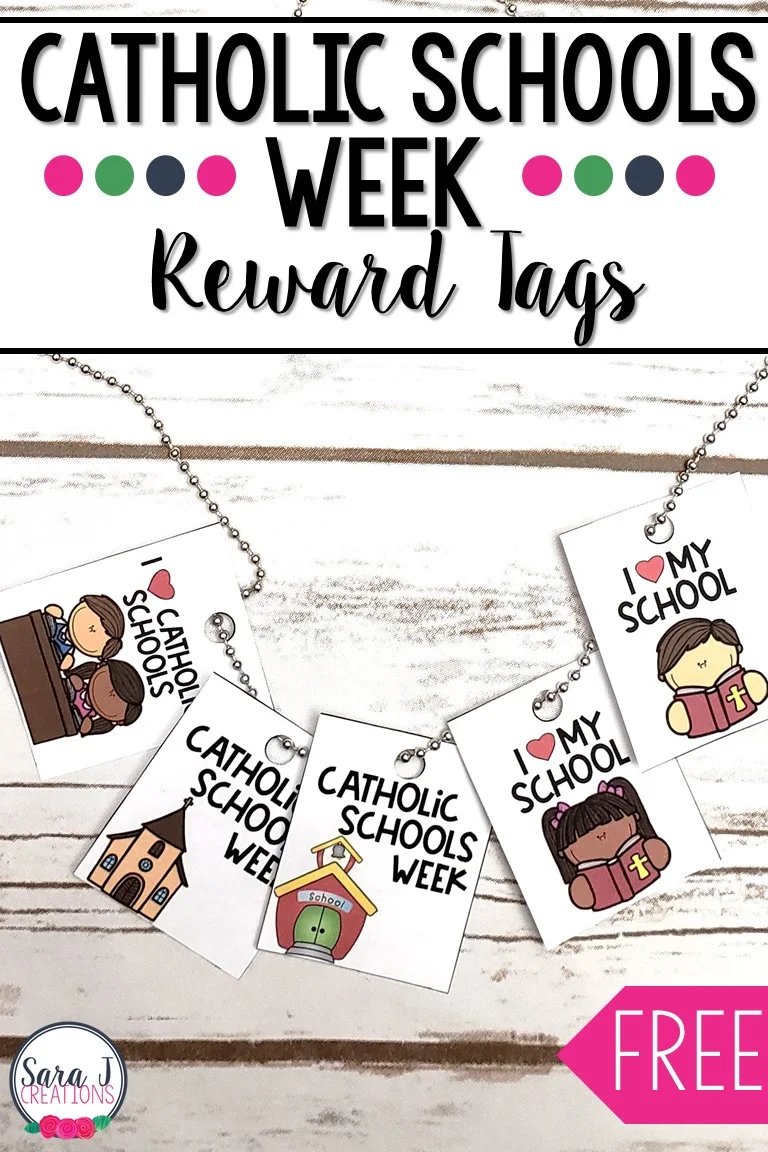 Free Catholic Schools Week reward tags