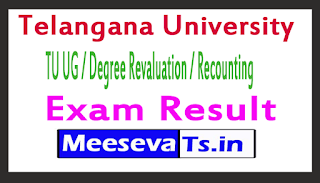 Telangana University  TU UG / Degree Revaluation / Recounting Exam Results 