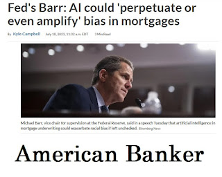 Michael Barr of the Federal Reserve stated artificial intelligence AI could perpetuate or even amplify racial bias in mortgages, mary cummins, real estate appraiser, real estate appraisal, los angeles, california, michael barr, racial bias,federal reserve, fed, loan origination, race, black, white, bias