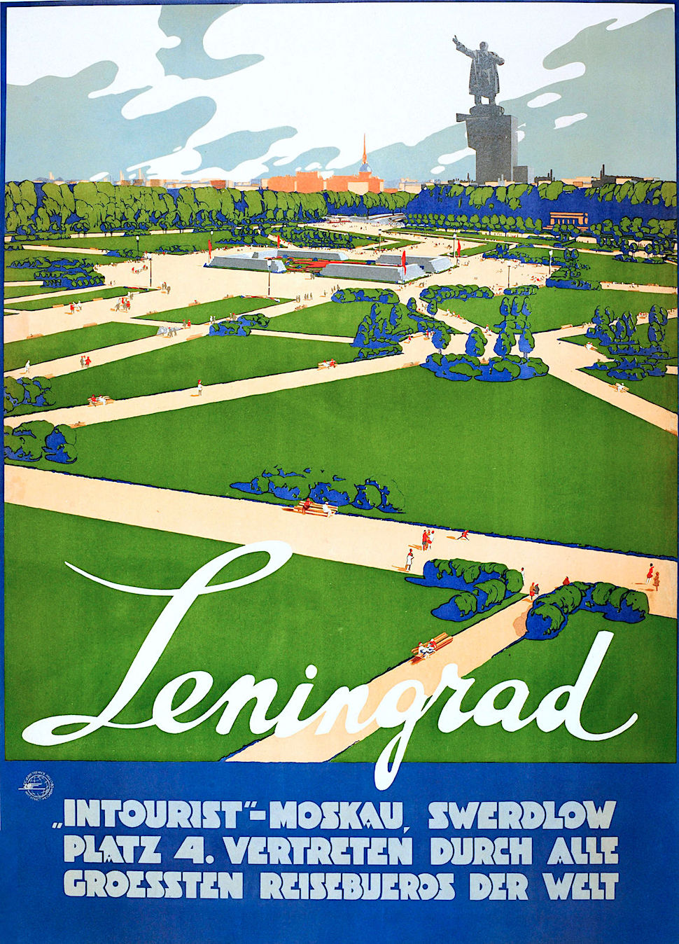 a 1930s German travel poster for Leningrad