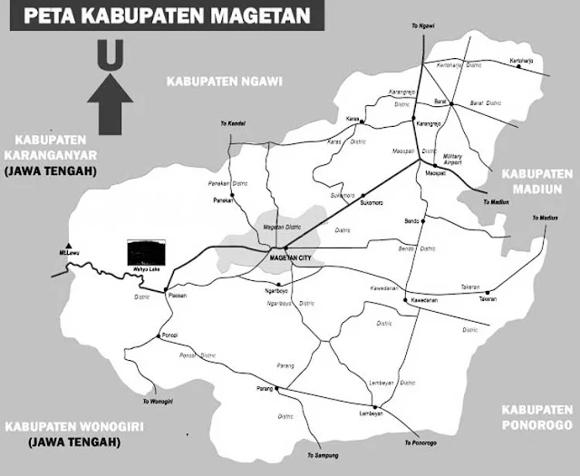 Gambar Peta Magetan Hitam Putih