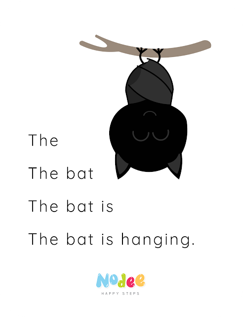 Reading fluency for kids - The Bat Story - letter B