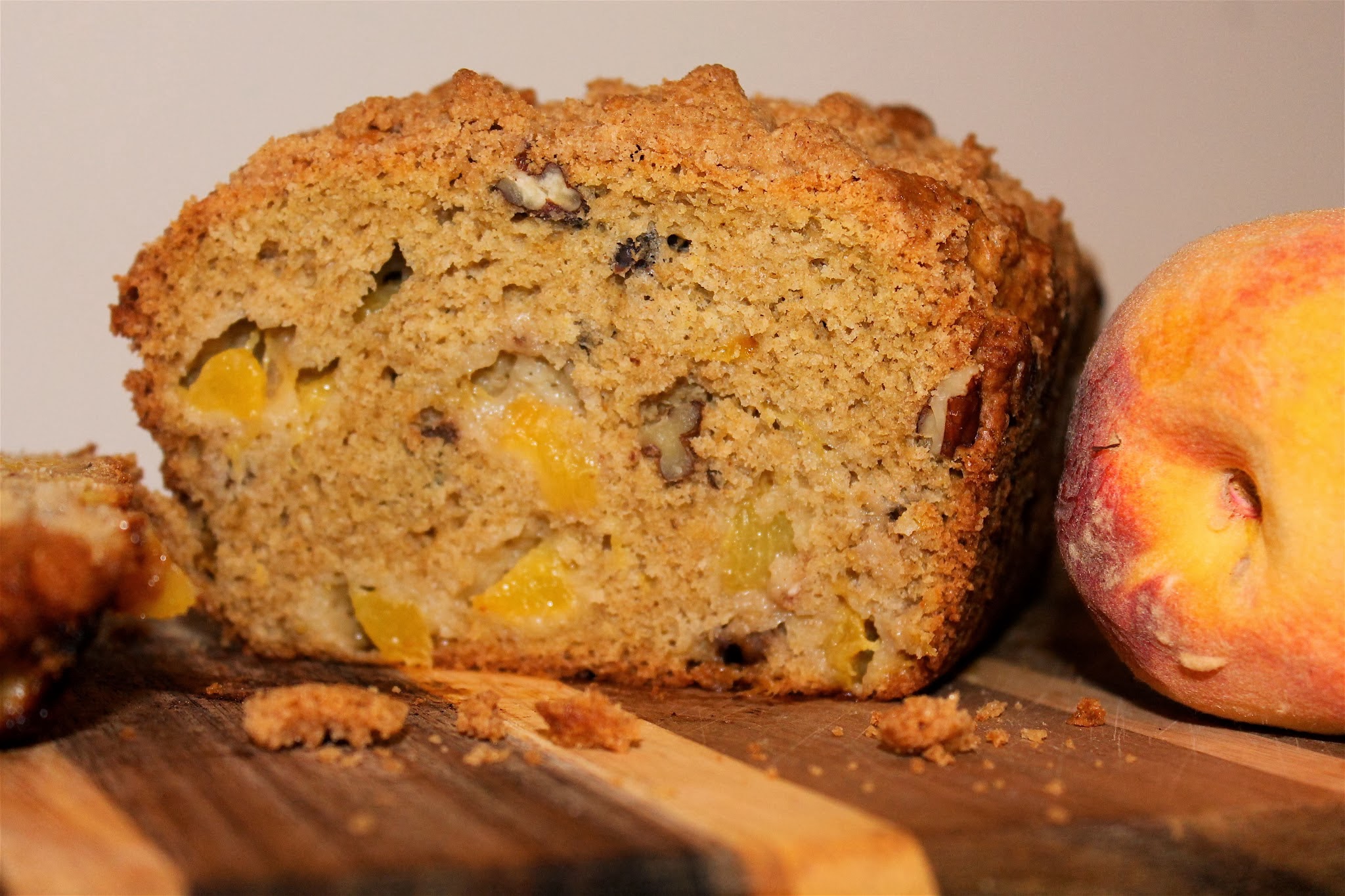 Peach and Pecan Streusel Bread