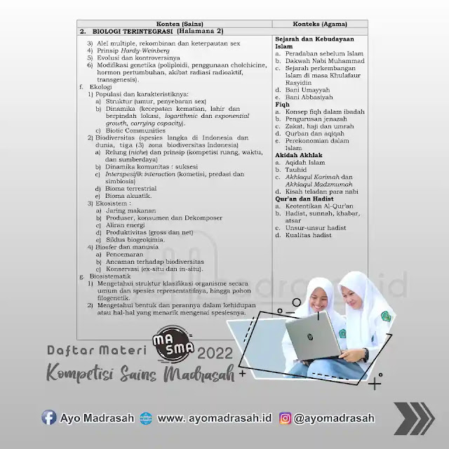 Materi KSM 2022 MA Biologi 2