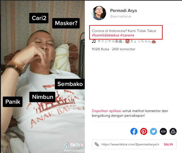 Abu Janda Tak takut corona