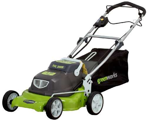 Greenworks 25092 18-Inch 24-Volt Cordless Self Propelled 2-in-1 Lawn Mower