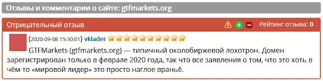 Компания GTFMarkets мошенники