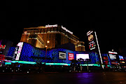 Mini Eiffel tower lit up beautifully in the middle of Las Vegas Strip. (mg )