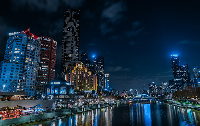 Melbourne at night:Photo by Alexis on Unsplash