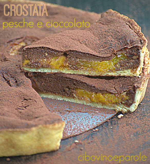 Crostata pesche e cioccolato