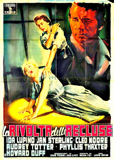 LA RIVOLTA DELLE RECLUSE. Cartel. Italia. Arte: Giorgio Olivetti. Imprenta: A.P.E., Roma. Women’s Prison. 1955. Estados Unidos. Dirección: Lewis Seiler. Reparto: Ida Lupino, Jan Sterling, Cleo Moore, Audrey Totter, Phyllis Thaxter, Howard Duff, Warren Stevens, Barry Kelley, Gertrude Michael, Vivian Marshall, Mae Clarke, Ross Elliott, Adele August, Don C. Harvey, Juanita Moore, Edna Holland, Lynne Millan, Mira McKinney, Mary Newton, Diane DeLaire, Frances Morris, Murray Alper, Eddie Foy III, Lorna Thayer.