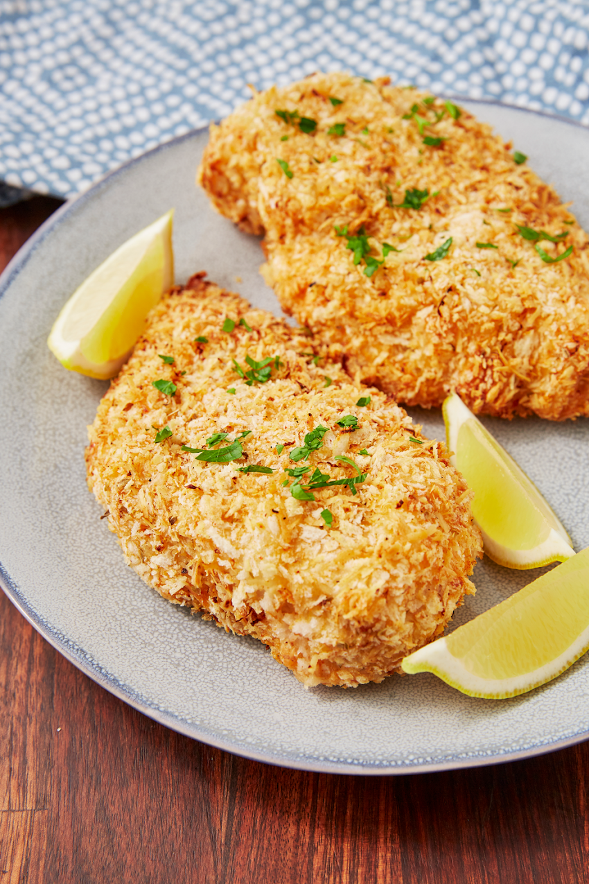 Pechugas de pollo rebozadas en airfryer