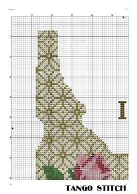 Idaho USA state map silhouette cross stitch pattern, Tango Stitch
