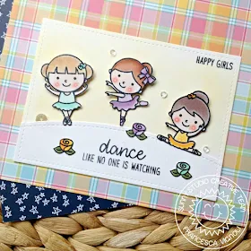 Sunny Studio Stamps: Tiny Dancers Happy Ballerina Card by Franci Vignoli