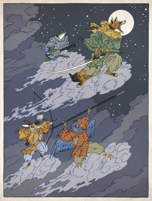 jed henry ilustração video game nintendo pinturas japonesas tradicionais ukio-e