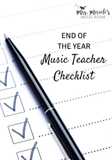 End of the Year Music Teacher Checklist: Includes tips about organizing, ordering instruments, and more! Includes link to free Google Doc!