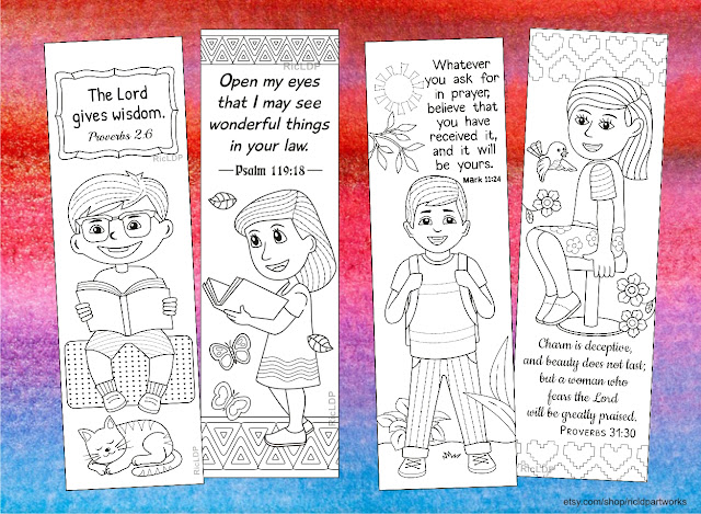 Coloring bookmarks for kids
