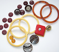 Vintage Bakelite Buttons Bangles Buckle
