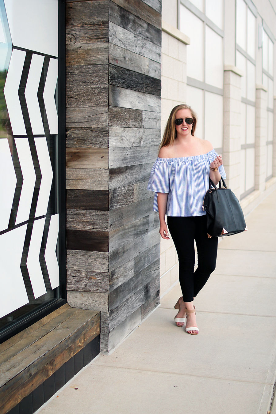 boston blogger looks, boston fashion, market street style blogger, lord and taylor off the shoulder top, highline collective top, 