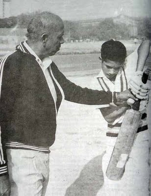 Sachin Tendulkar with coach Mr. R. Achrekar