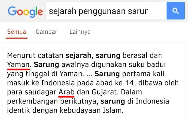 Nah lho! Kata Wikipedia, Ternyata Sarung Bukan Budaya Nusantara, tapi Arab