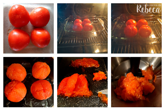 Receta de salsa romesco: asar los tomates