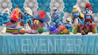 Children parties, smurfs decoration