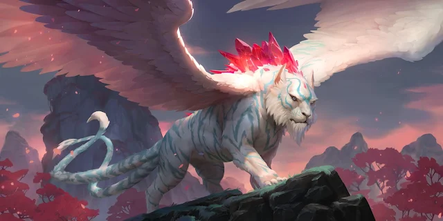 Fantasy White Tiger, Wings, Tails