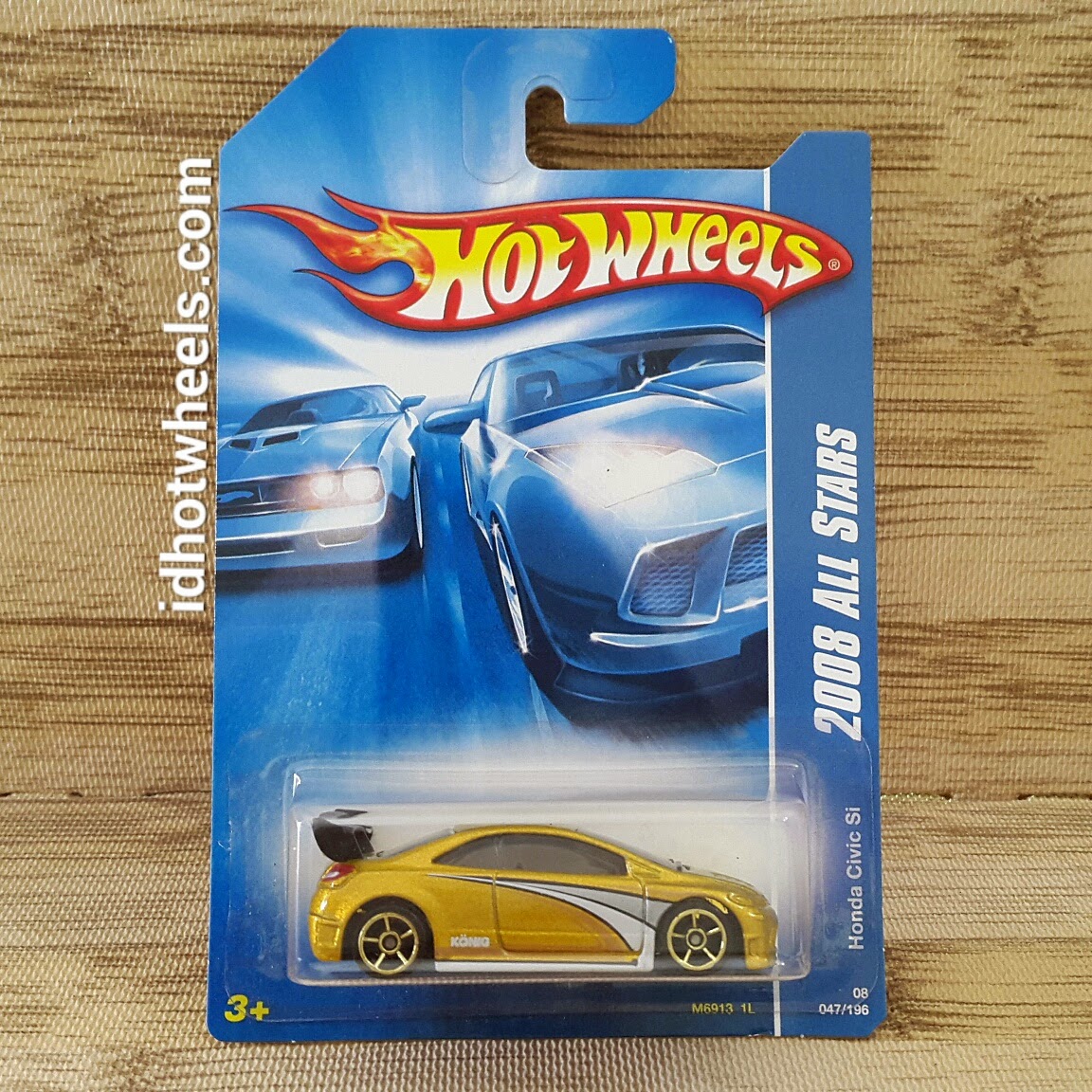 HOT WHEELS 2008 HONDA CIVIC SI GOLD ALL STARS 047/196 AKTA