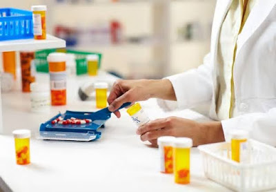 Medications in a pharmacy